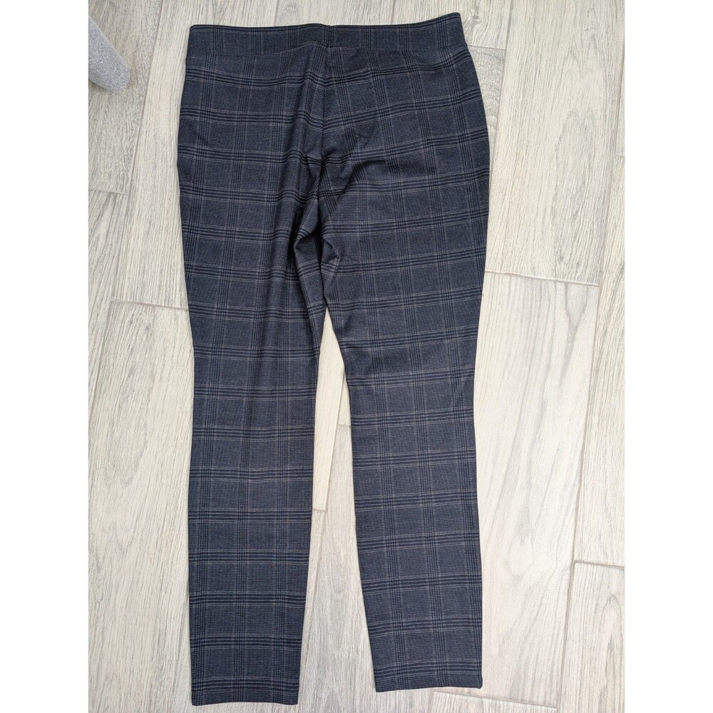 NYDJ Ponte Leggings Mariposa Plaid Navy Blue‎ Size 10